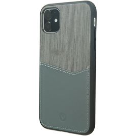 Valenta Card Slot iPhone 11 Hoesje Echt Leer Backcover met Pasjeshouder - Grijs