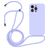 Mobigear Lanyard iPhone 14 Pro Siliconen Hoesje met koord - Paars