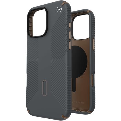 Speck Presidio2 Grip iPhone 16 Pro Max MagSafe Hoesje Hardcase Backcover Shockproof - Charcoal Grey