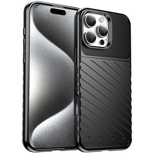 Mobigear Groove iPhone 16 Pro Max Hoesje Flexibel TPU Backcover - Zwart