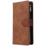 Mobigear Zipper OnePlus 8 Pro Hoesje Bookcase Portemonnee - Bruin