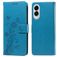 Mobigear Flowers Samsung Galaxy S25 Edge Hoesje Bookcase Portemonnee - Blauw
