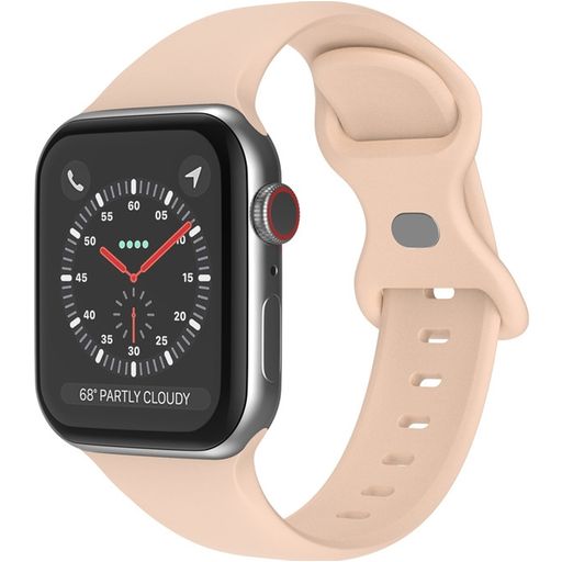 Mobigear Sport Dual Siliconen Apple Watch Bandje Druksluiting - 49/46/45/44 mm - Pastelroze