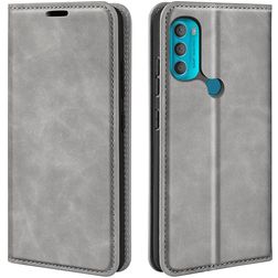 Mobigear Retro Slim Motorola Moto G71 5G Hoesje Bookcase Portemonnee - Grijs