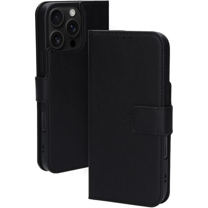 Mobiparts Classic Wallet MagSafe iPhone 16 Pro Max MagSafe Hoesje Bookcase Portemonnee - Zwart