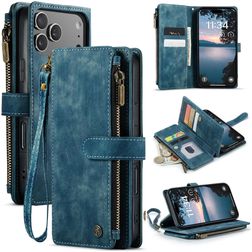 CaseMe C30 iPhone 17 Pro Hoesje Bookcase Portemonnee - Blauw