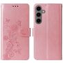 Mobigear Flowers Samsung Galaxy S24 FE Hoesje Bookcase Portemonnee - Roségoud