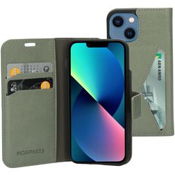 Mobiparts Classic Wallet iPhone 13 Mini Hoesje Bookcase Portemonnee - Stone Green