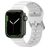 Mobigear Bumpy Siliconen Apple Watch Bandje Gespsluiting - 42/41/40/38 mm - Wit