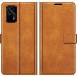 Mobigear Wallet Realme GT Hoesje Bookcase Portemonnee - Cognac