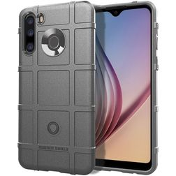 Mobigear Rugged Shield Samsung Galaxy A21 Hoesje Flexibel TPU Backcover Shockproof - Grijs