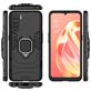 Mobigear Armor Ring OPPO A91 Hoesje Hardcase Backcover Shockproof met Ringhouder - Zwart