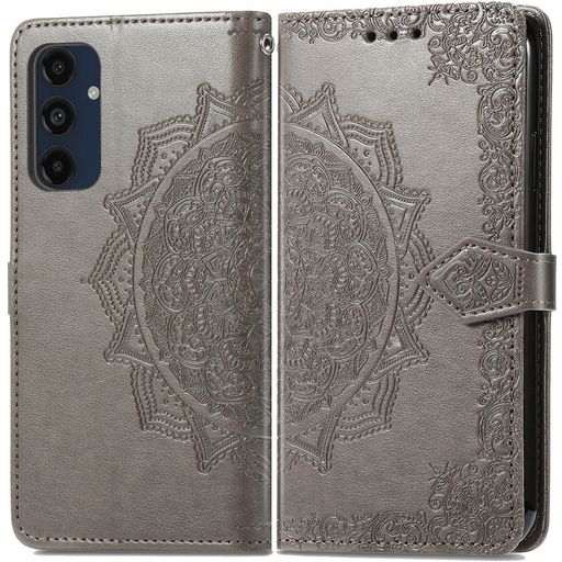 Mobigear Mandala Samsung Galaxy A16 Hoesje Bookcase Portemonnee - Grijs