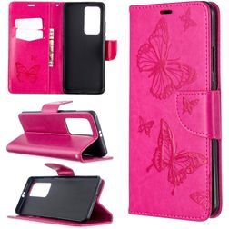 Mobigear Butterfly Huawei P40 Pro Hoesje Bookcase Portemonnee - Magenta