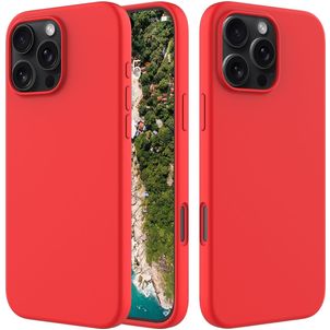 Mobigear Rubber Touch iPhone 16 Pro Max Siliconen Hoesje Backcover - Rood