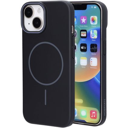 Mobiparts Slim Line iPhone 15 MagSafe Hoesje Hardcase Backcover - Onyx Black