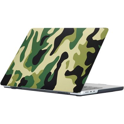 Mobigear Design MacBook Air 15 Inch (2023-2026) Hoes Hardshell Laptopcover MacBook Case - Jungle Camauflage - Model A2941 / A3114 / A3241 / A3448