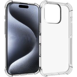 Mobigear Cushion Doorzichtig iPhone 16 Pro Hoesje Flexibel TPU Backcover - Transparant