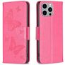 Mobigear Butterfly iPhone 15 Pro Max Hoesje Bookcase Portemonnee - Magenta