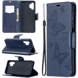 Mobigear Butterfly Samsung Galaxy A32 5G Hoesje Bookcase Portemonnee - Blauw