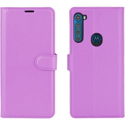 Mobigear Classic Motorola One Fusion Plus Hoesje Bookcase Portemonnee - Paars