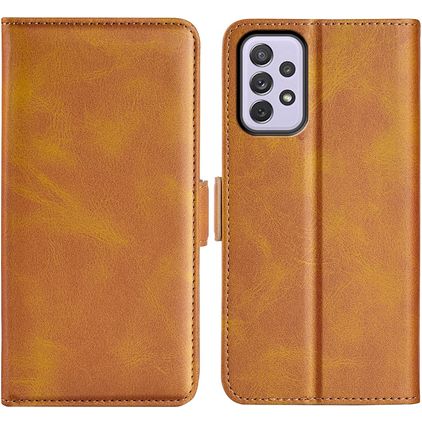 Mobigear Slim Magnet Samsung Galaxy A73 Hoesje Bookcase Portemonnee - Cognac