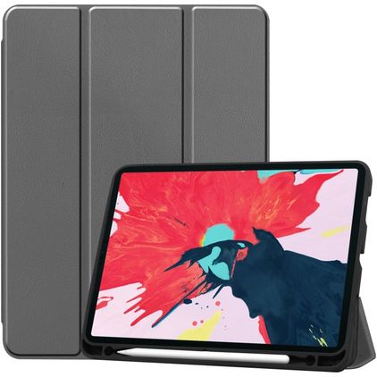 Mobigear Tri-Fold Gel iPad Pro 11 Inch (2022) Hoes TPU,Kunstleer Bookcase + Stylus Houder - Grijs