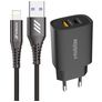 Mobigear Essentials Single USB-C Oplader Apple Lightning 1 Meter Power Delivery 25W - Zwart