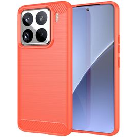Mobigear Brushed Slim Xiaomi 15 Pro Hoesje Flexibel TPU Backcover - Rood