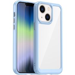 Mobigear Crystal iPhone 14 Hoesje Hardcase Backcover - Transparant / Blauw