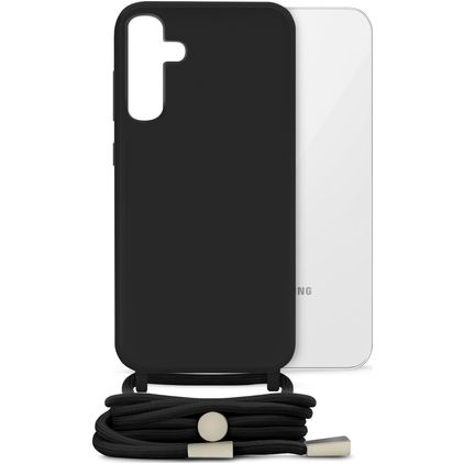 Mobilize Lanyard Gelly Samsung Galaxy S24 Plus Flexibel TPU Hoesje met koord - Zwart