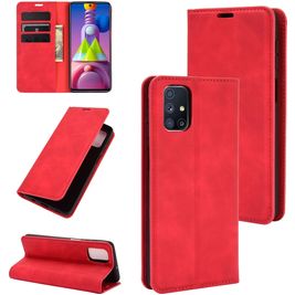 Mobigear Retro Slim Samsung Galaxy M51 Hoesje Bookcase Portemonnee - Rood
