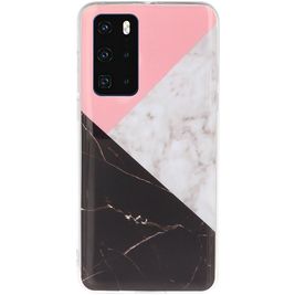 Mobigear Marble Huawei P40 Hoesje Flexibel TPU Backcover - Driekleurig
