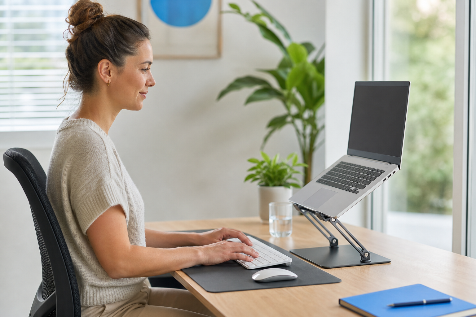 Waarom heb ik een extern toetsenbord en muis nodig bij een laptophouder?
