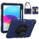 Mobigear SureGrip iPad 10 (2022) Hardcase Backcover + Stylus Houder + Schouderband + Standaard - Zwart / Blauw