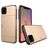 Mobigear Card iPhone 11 Hoesje Hardcase Backcover Shockproof met Pasjeshouder - Goud