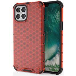 Mobigear Honeycomb iPhone 12 Pro Max Hoesje Hardcase Backcover Shockproof - Rood