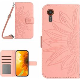 Mobigear Sunflower Samsung Galaxy Xcover 7 Hoesje Bookcase Portemonnee - Roze