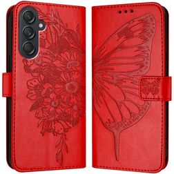 Mobigear Butterfly Samsung Galaxy M55 Hoesje Bookcase Portemonnee - Rood