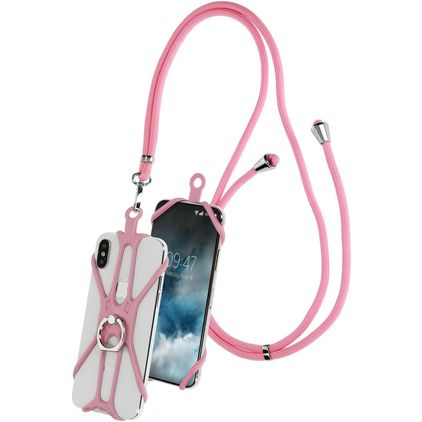 Mobiparts Phone Trap Siliconen Hoesje met koord - Roze