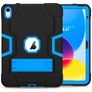 Mobigear ShieldStand iPad 10 (2022) Hoes Hard Kunststof,Siliconen Backcover + Standaard - Zwart / Blauw