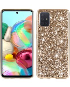 Mobigear Glitter Samsung Galaxy A71 Hoesje Hardcase Backcover - Goud