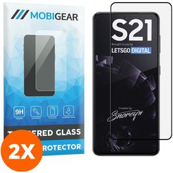 Mobigear Premium Samsung Galaxy S21 Glazen Screenprotector - Case Friendly - Zwart (2-Pack)
