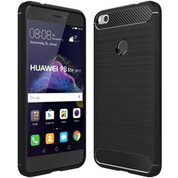 Mobigear Brushed Slim Huawei P8 Lite (2017) Hoesje Flexibel TPU Backcover - Zwart