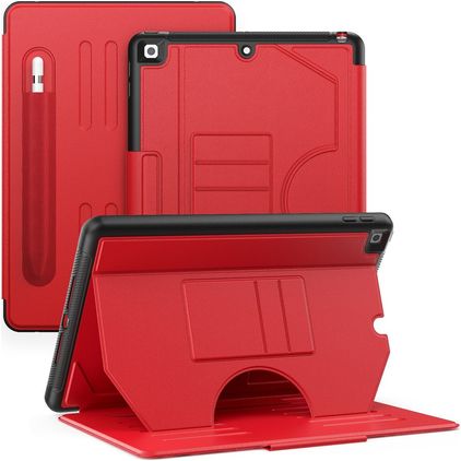 Mobigear Magnetic Folio iPad 7 (2019) Hoes Bookcase + Stylus Houder - Rood