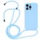 Mobigear Lanyard iPhone 14 Pro Max Siliconen Hoesje met koord - Babyblauw