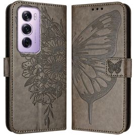 Mobigear Butterfly OPPO Reno 12 Pro Hoesje Bookcase Portemonnee - Grijs