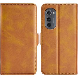 Mobigear Slim Magnet Motorola Edge (2022) Hoesje Bookcase Portemonnee - Cognac