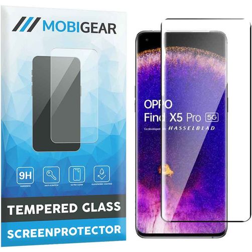 Mobigear Premium OPPO Find X5 Glazen Screenprotector - Case Friendly - Zwart