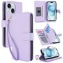 Mobigear Wallet iPhone 15 Hoesje Bookcase Portemonnee - Paars